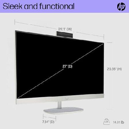 日本HP - HP 27 inch All-インチ-One Touchscreen Desktop Computer, Intel 12-core Ultra 7 155U, 64 GB DDR5 ランダムアクセス記憶装置, 1 結核症 SSD, Wireless KB ＆ Mouse, Adjustable Height, 固定ディスク