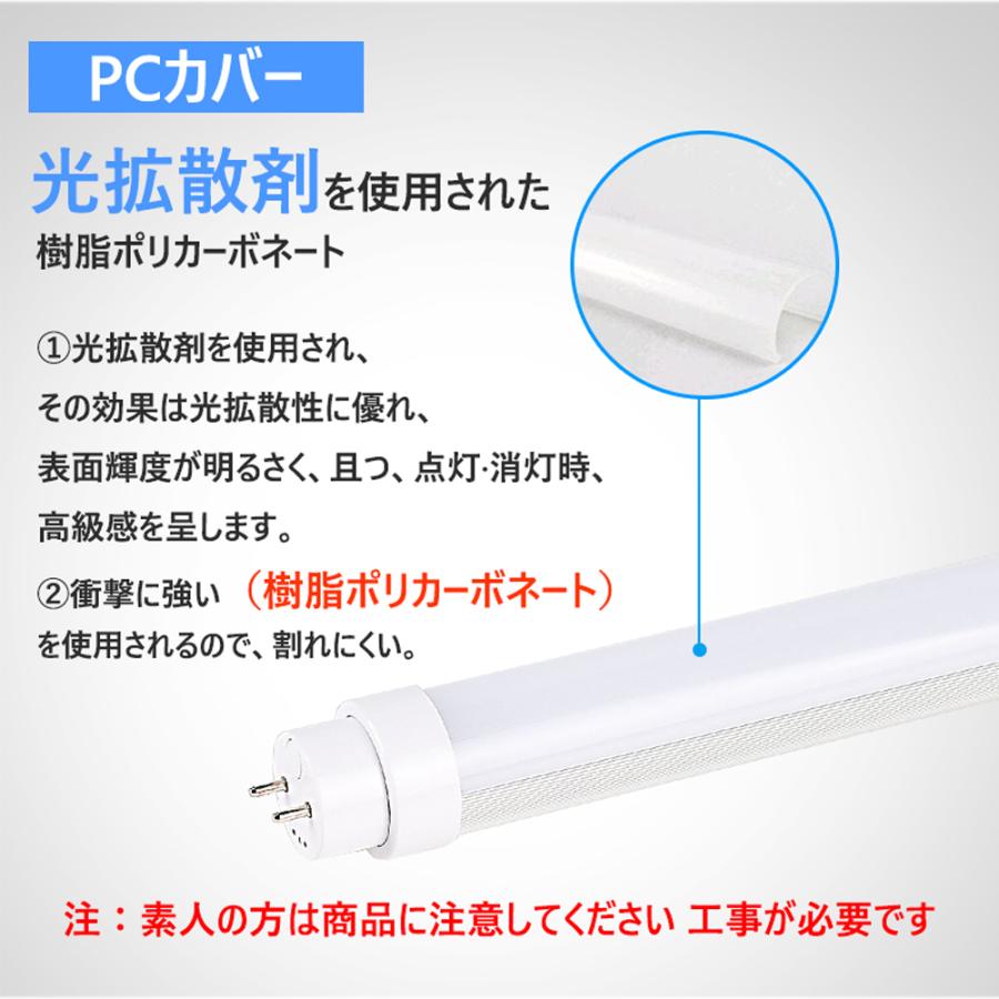 直管型 led照明器具 直管蛍光灯型 直管型ledランプ40w 蛍光灯ledに変えるには G13口金 直管型led照明器具 ledライト 消費電力36w 5760lm 120cm 工場 40w白色｜awagras01｜04