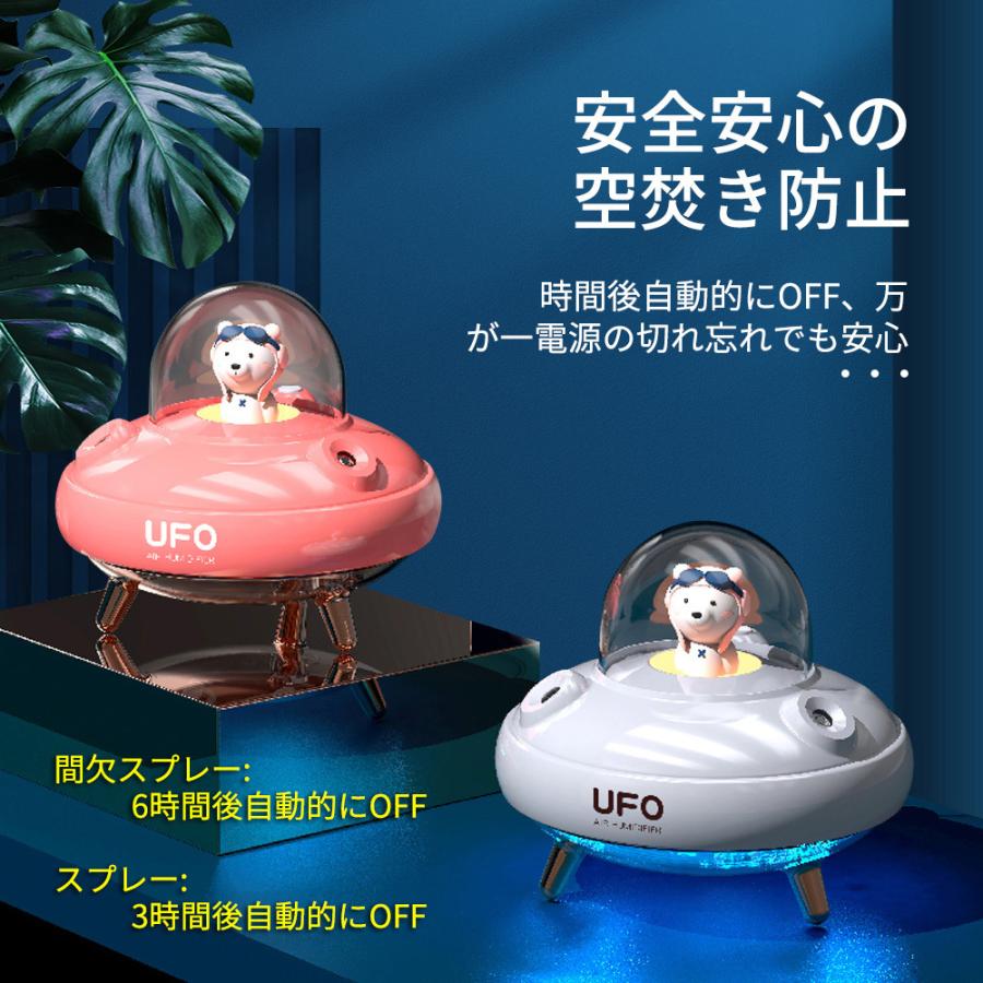 加湿器　UFO加湿器　卓上加湿器　事務所　部屋　保湿 7色LEDライト　香り付き 車用加湿器　400ml大容量　ミニ加湿器｜awagras01｜09