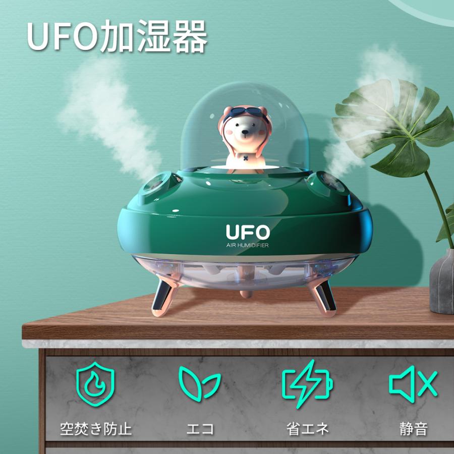 加湿器 超音波フォグ　強力加湿　乾燥対策　保湿潤う 補水　UFO加湿器　静音 省エネ　エコ　かわいいペット　ピンク、白色、緑、赤　人気UFO加湿器｜awagras01｜02