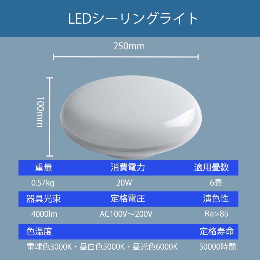 LEDシーリングライト 6畳 丸型 シーリング 20W消費電力 全光束4000LM LED照明 インテリア照明 クローゼット 和室 洋室 明るい 壁スイッチ 省エネ PSE認証｜awagras02｜05