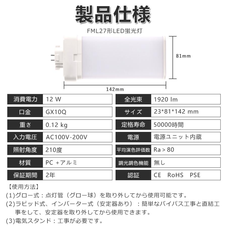 FML27EX-N FML27EXN FML27 LED fml27w 12W 1920lm 口金GX10q-4 ツイン2