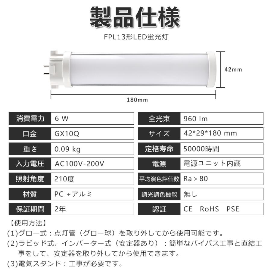 FPL13EXL LED FPL13EX-L FPL13EX コンパクト形蛍光灯 6W 960lm 口金