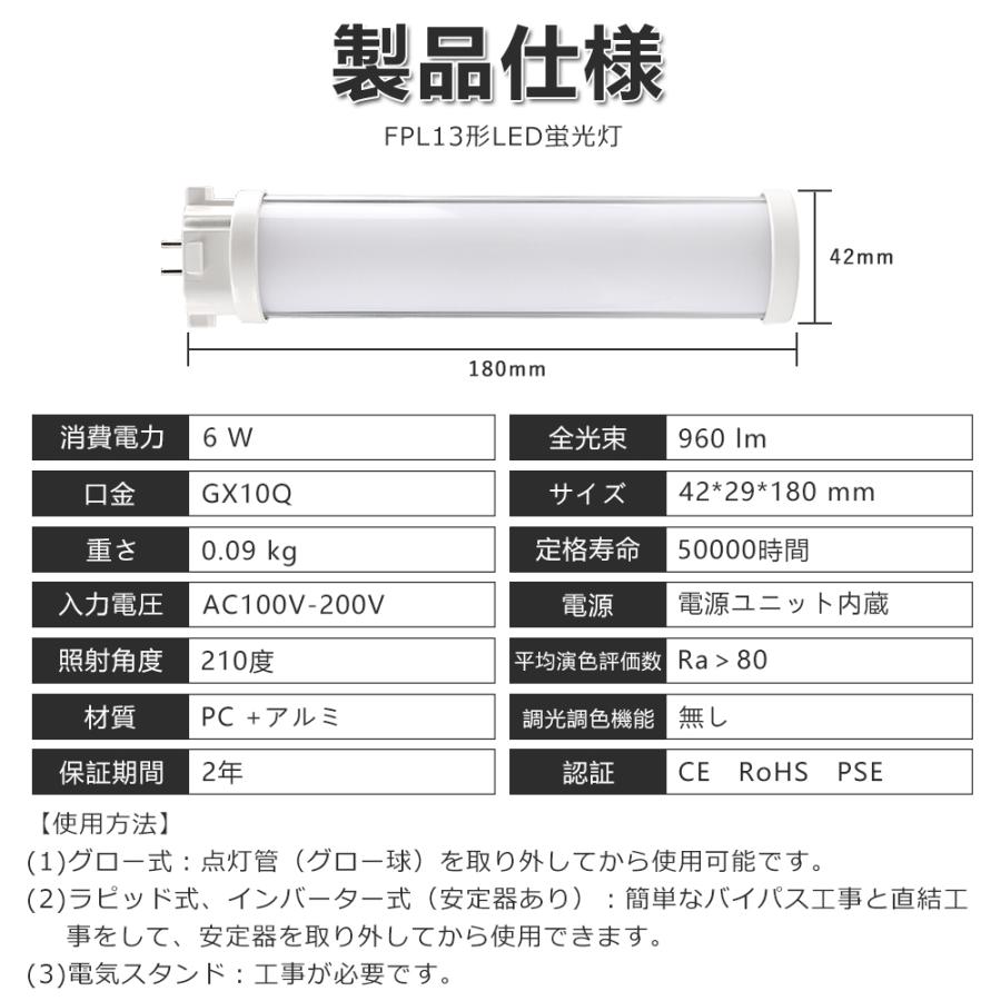 FPL13EXN LED FPL13EX-N FPL13EX コンパクト形蛍光灯 6W 960lm 口金