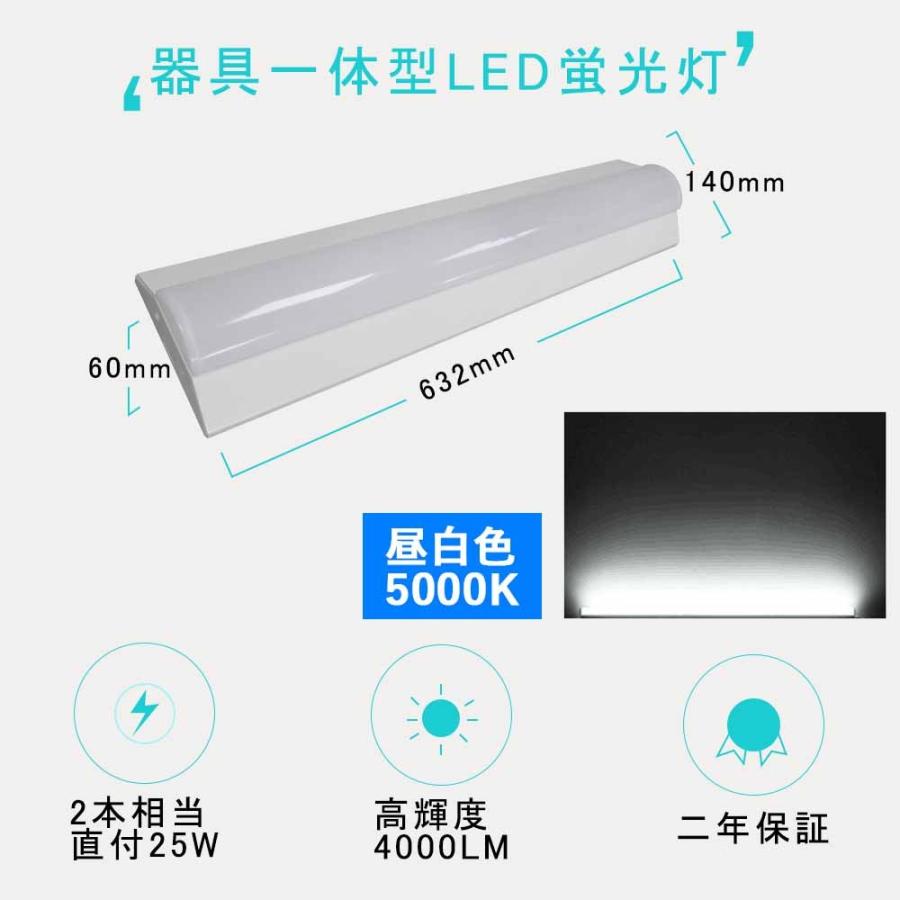 LEDベースライト 20W形2灯相当 25w 4000lm 天井直付 632mm 発光 LEDベースライト 20W形2灯相当 25w 4000lm 天井直付 632mm 発光