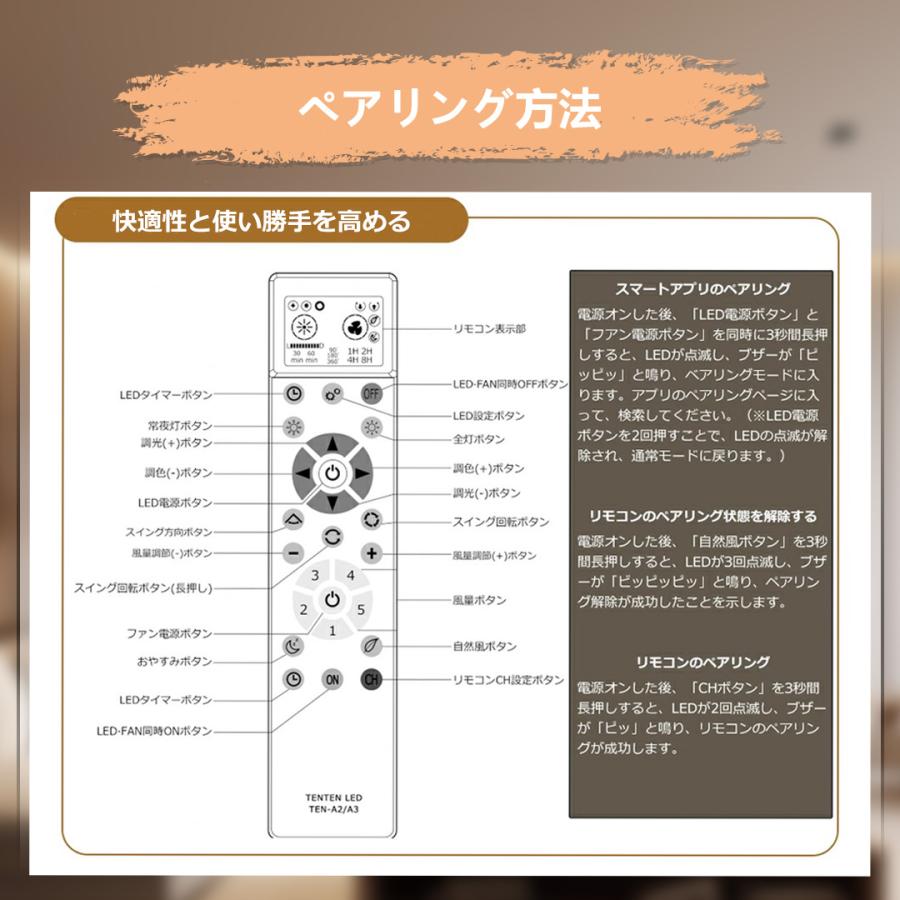 360°自動首振り シーリングファンライト LED シーリングライト 6-12畳