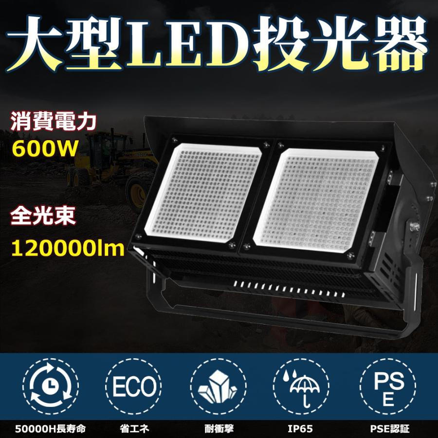 投光器 LED投光器 led作業灯 600W 広角120°照射 LED投光機 工事用LED