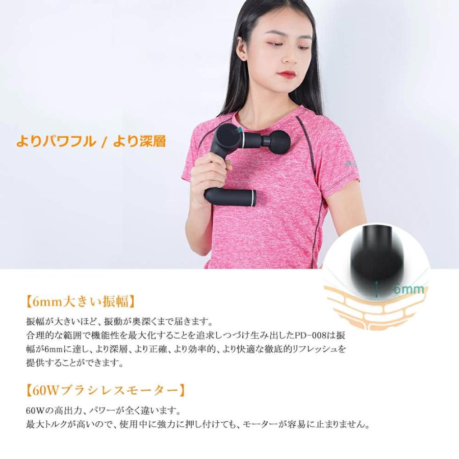 筋膜ガン 電動マッサージ器 手持ち 筋肉リラック 筋膜ケア 顔 肩 腰 足