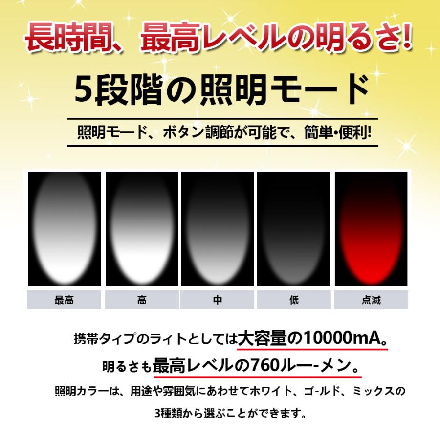 LEDランタン ライト USB充電式 モバイルバッテリー機能 最大760