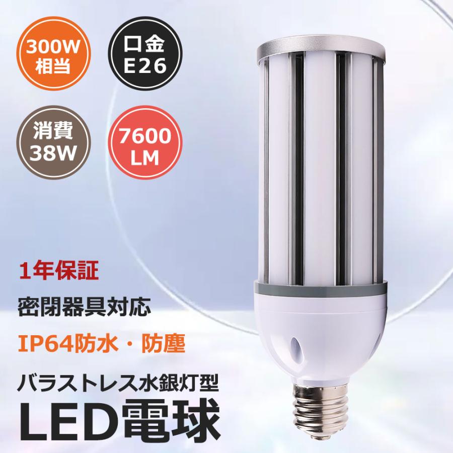 LEDコーンライト コーン型led電球 回転 E26 38W 7600lm 水銀灯