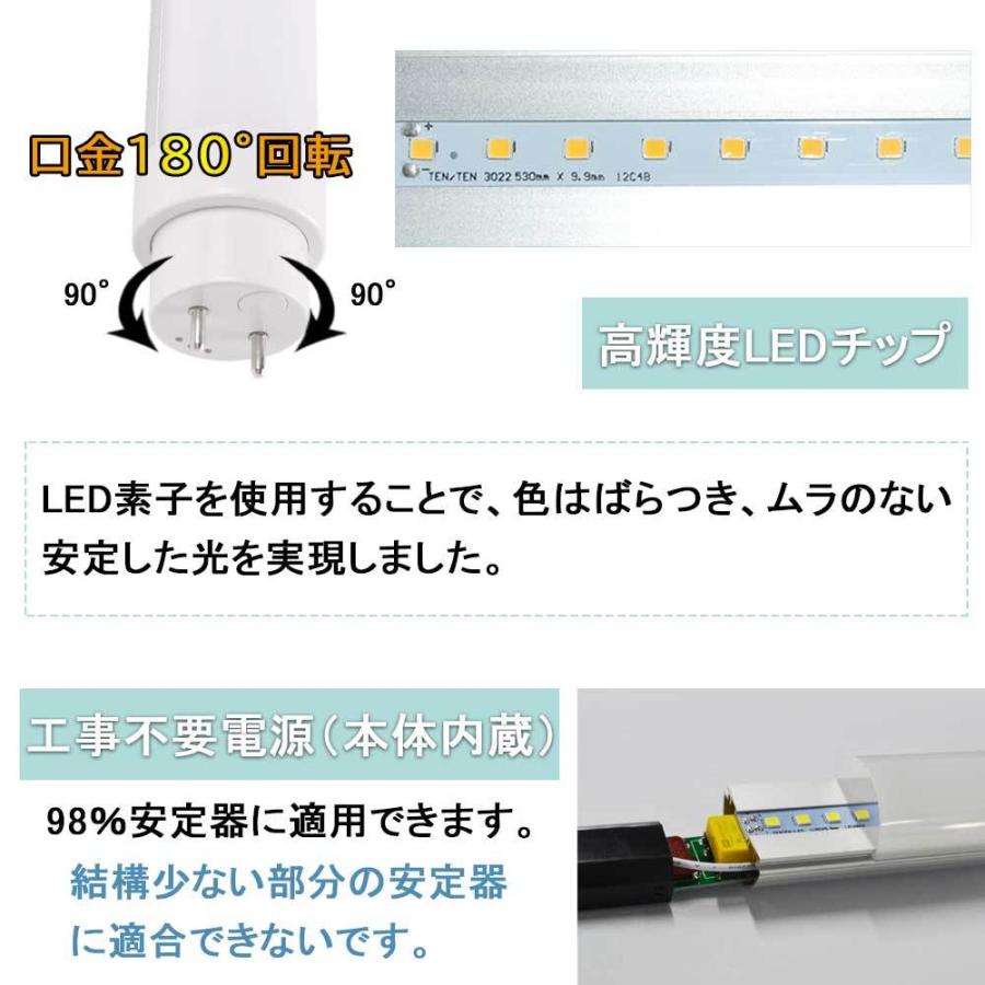 工事不要タイプ led 18w形蛍光灯 T10 消費電力10W 1600lm FLグロー式