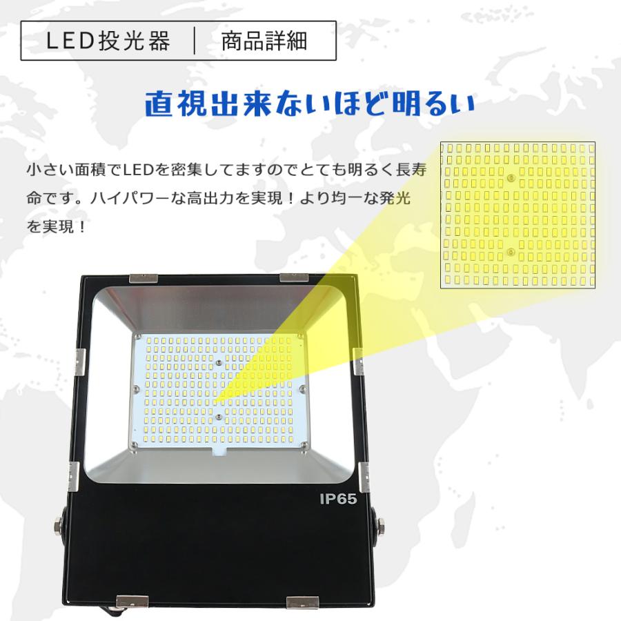 LED投光器 屋外用 IP65防塵防水 調節ステー 200W 40000lm 屋外照明