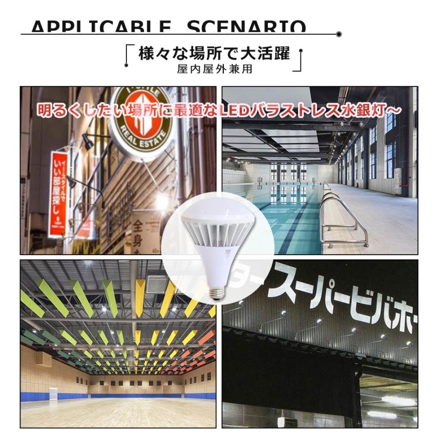 割引4個set 送料無料 新型 LEDバラストレス水銀灯 par65 100w 高輝度20000lm 口金E39 IP66防水 屋内外兼用 ビーム角140度 LEDスポットライト 商業用照明工場用の画像
