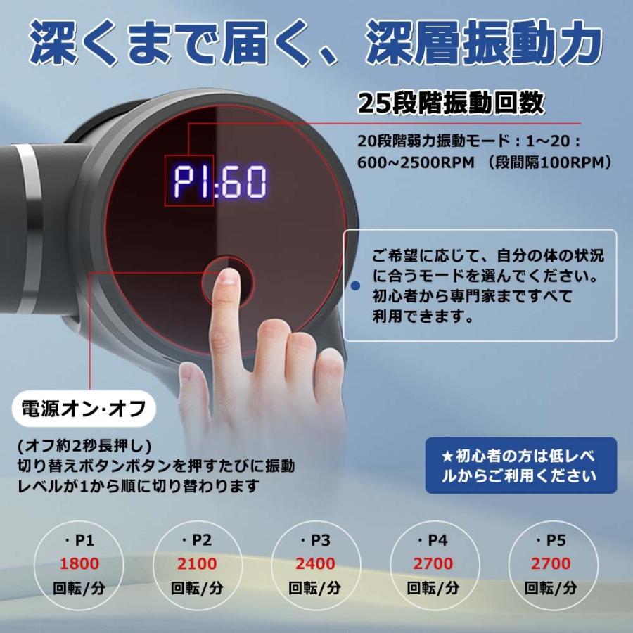 筋膜リリースガン 電動マッサージ器 ハンディガン アタッチメント