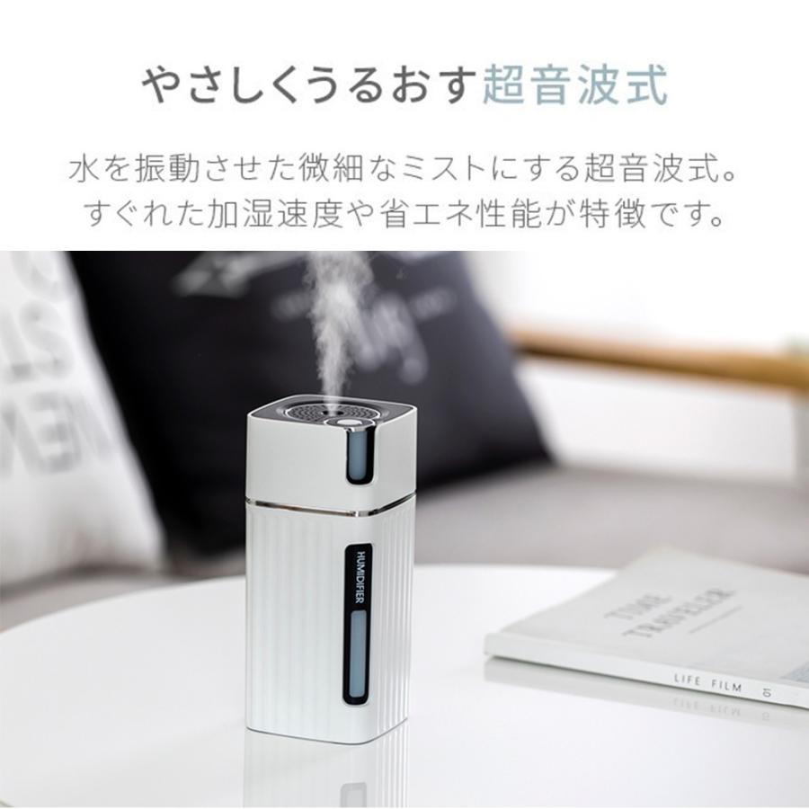 加湿器 超音波 卓上 アロマ対応 バッテリー内蔵 持ち運び 空気清浄機