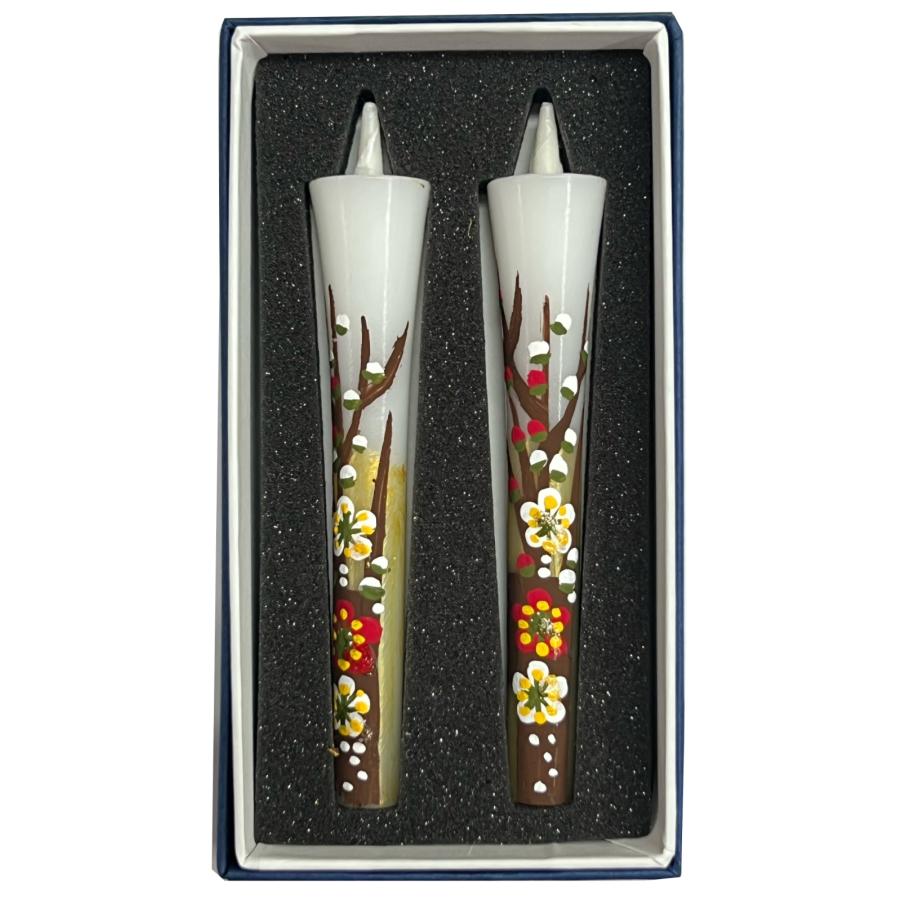 淡路梅薫堂 2月のお花梅「ウメ」花ろうそく 花蝋燭 絵蝋燭 和ろうそく