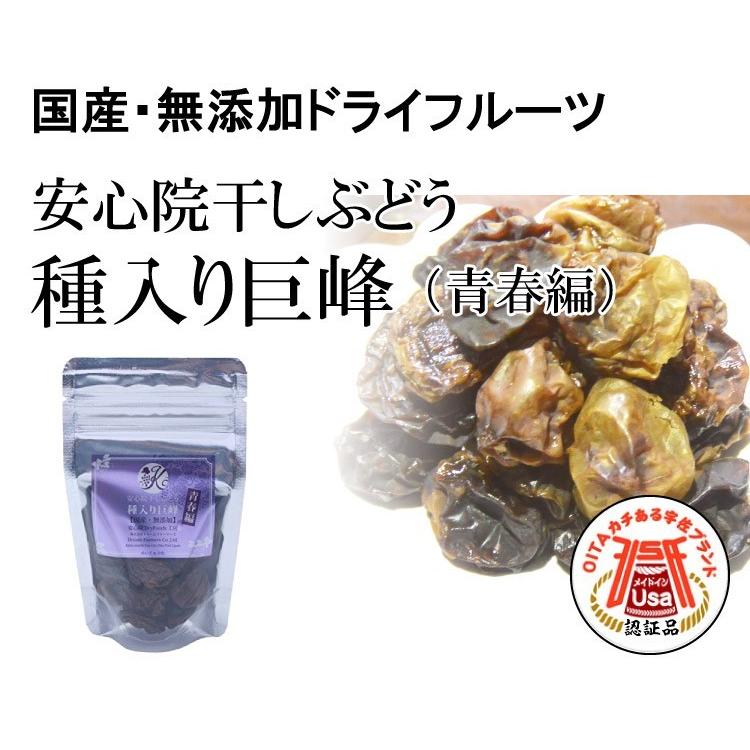 ドライフルーツ 無添加 国産 安心院干しぶどう 種入り巨峰 35g