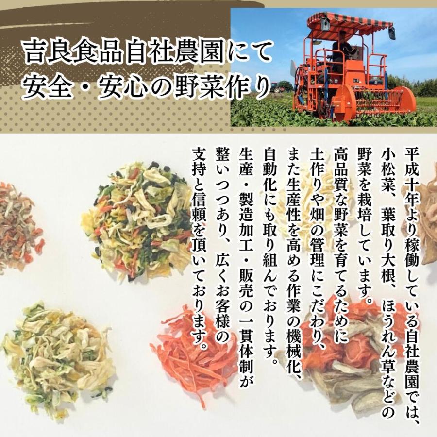 乾燥野菜 国産 選べるみそ汁の具 40g×3個 人参 小松菜 大根 玉ねぎ 味噌汁の具 みそ汁の具 サラダ 炒め物 野菜炒め 吉良食品 メール便 送料無料｜awajikodawari｜06