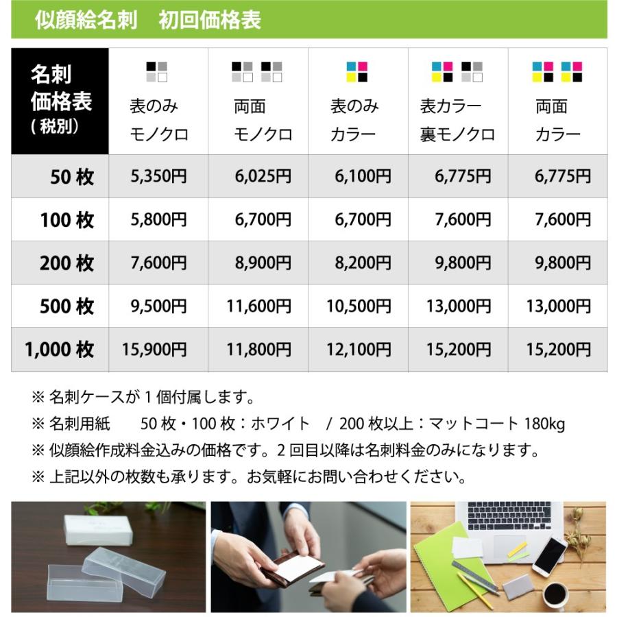 似顔絵 名刺 描きます。名刺100枚込み5,000円 送料無料100枚】似顔絵名刺【SNSアイコンにも】 - KATSU ARISA GALLERY