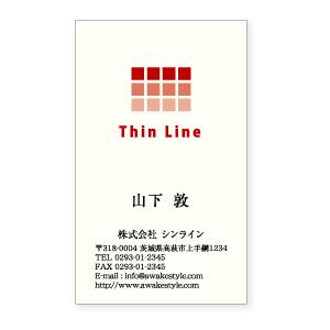 カラー名刺縦型　四角のグラデーションを4列配置 【100枚単位】名刺ケース1個付属 / ビジネス　趣味　プライベート　お店　会社｜awake｜02