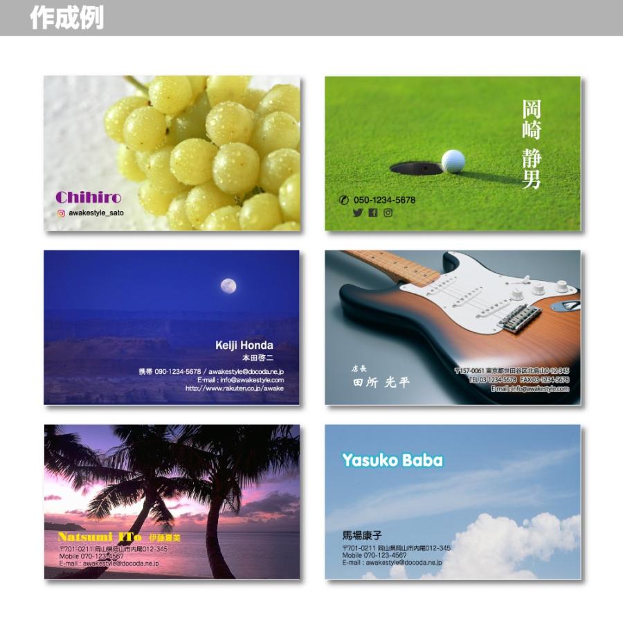 写真  名刺 印刷 名刺 作成　写真を全面に配置した名刺デザイン　オーダー 名刺 100枚単位 名刺ケース1個付属 / ビジネス　趣味　プライベート　お店　会社 |  | 01
