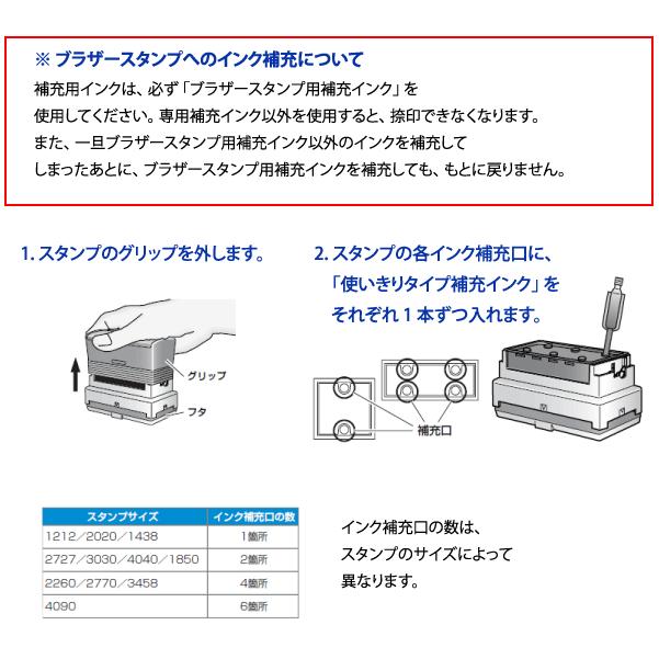 インク　ブラザースタンプ専用補充インク 青・ブルー・Blue　PRINK6E brother stamp ink ブラザー製スタンプ、ネーム印用　使い切りタイプ | ブラザー工業 | 01