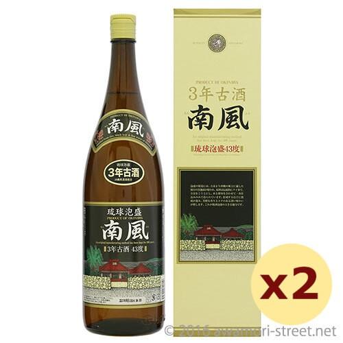 泡盛 古酒 沖縄県酒造協同組合 / 南風 3年古酒 43度,1800ml ×2本セット