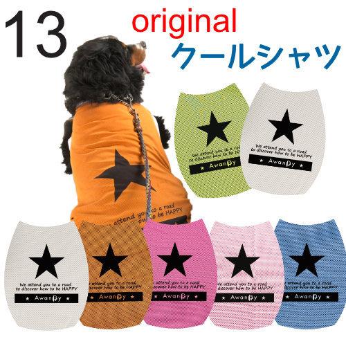 ★星柄クールシャツ　13 　濡らしてひんやり夏用　ピレ　超大型犬　バーニーズ　夏服　冷却素材　ピレ二ーズ