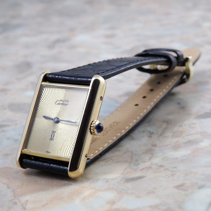 TANK（Cartier） カルティエ マストタンク LM 希少 サンレイ 手巻き式 