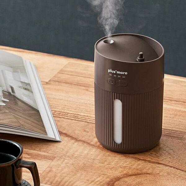 倒れても水がこぼれにくい充電式コードレス上部給水加湿器 plusmore