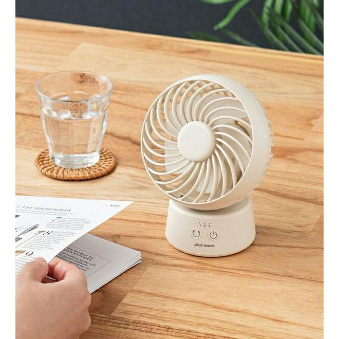 ラウンドミニデスクファン 首振り機能付 PBAF005 plusmore プラスモア 扇風機 コードレス 首振り 充電式 季節 空調家電 サーキュレー |  | 01