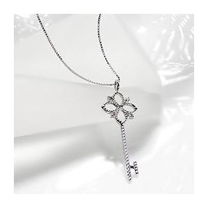 ダイヤモンド ネックレス キーモチーフ 4石 k10 ゴールド　ben0053