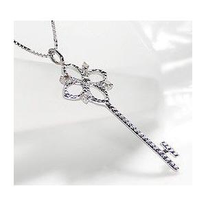 ダイヤモンド ネックレス キーモチーフ 4石 k10 ゴールド　ben0053