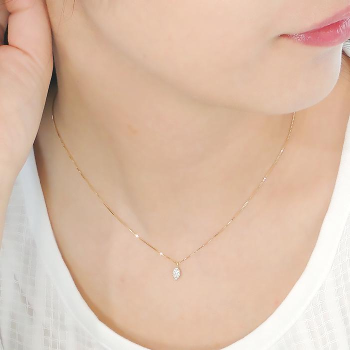K18YG ゴールド ダイヤモンド ダイヤ ネックレス ペンダント プチ 0.1ct 18k ben0071の画像
