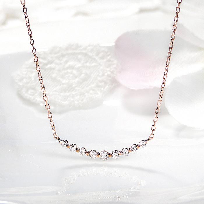 k18 wg 0.2ctダイヤモンドネックレス