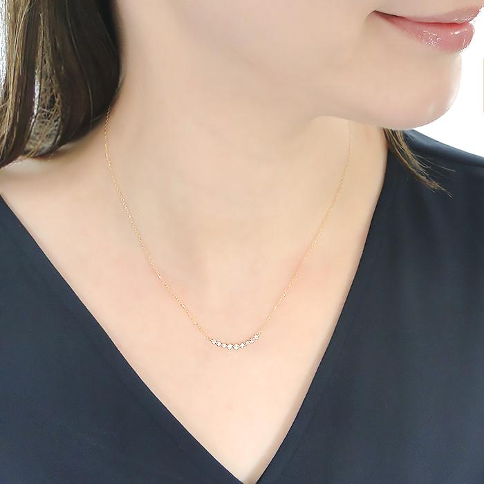 リニューアル K18 YG WG PG ゴールド ダイヤモンド ダイヤ ネックレス 送料無料 18金 0.2ct 0.2カラット 上品 ペンダント 人気 ライン グラデーション ben0073の画像