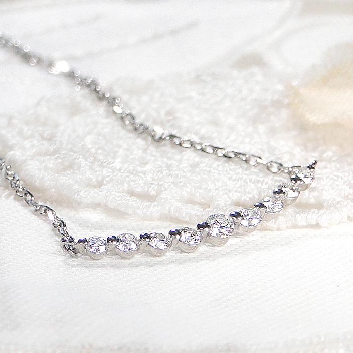 リニューアル K18 YG WG PG ゴールド ダイヤモンド ダイヤ ネックレス 送料無料 18金 0.2ct 0.2カラット 上品 ペンダント 人気 ライン グラデーション ben0073の画像