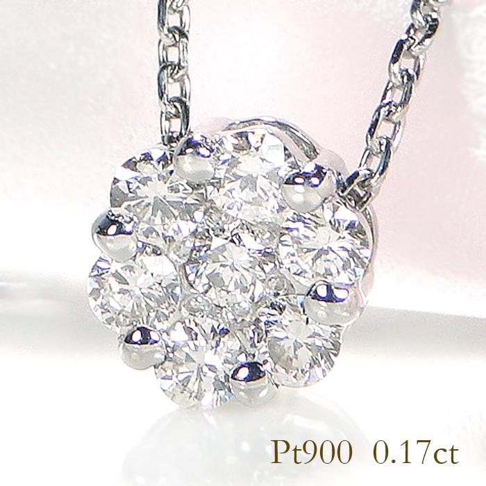 pt900 プラチナ ダイヤモンド ダイヤ ネックレス ペンダント 花 