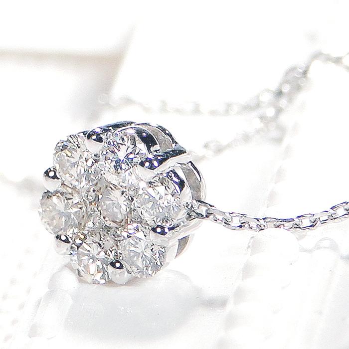 pt900 プラチナ ダイヤモンド ダイヤ ネックレス ペンダント フラワー 花 0.27ct 可愛い ben0087の画像