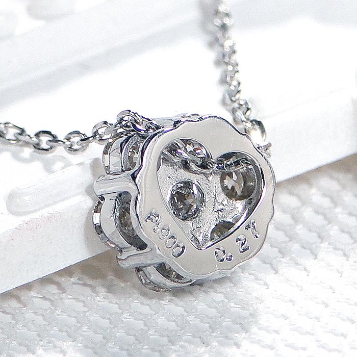 pt900 プラチナ ダイヤモンド ダイヤ ネックレス ペンダント フラワー 花 0.27ct 可愛い ben0087の画像