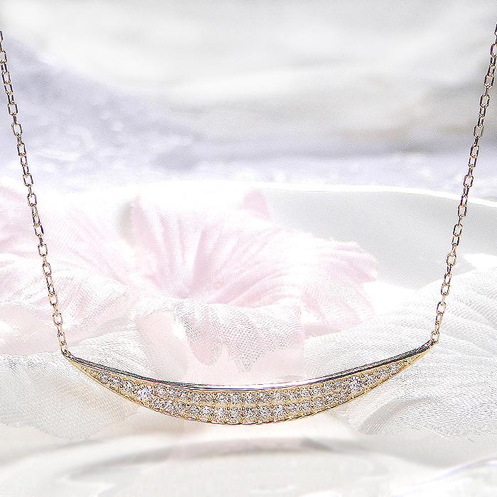 K18 YG WG PG ゴールド ネックレス ペンダント ダイヤモンド ダイヤ ライン 0.30ct 18k 18金 ben0089の画像