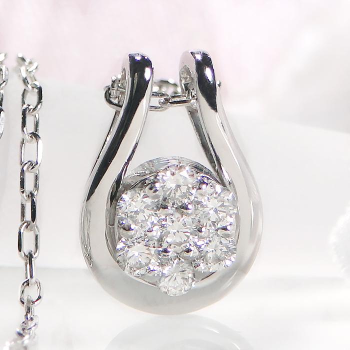 Pt900 0.1ct ダイヤモンド ネックレス ペンダント シンプル ダイヤモンド ダイヤ プラチナ pt900 馬蹄 ホースシュー 人気 上品 4月誕生石 シンプル PT ben0090の画像