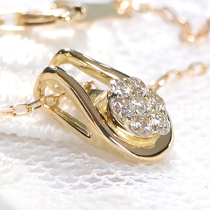 K18 YG WG PG 0.1ct ダイヤモンド ネックレス ペンダント シンプル ダイヤ ダイヤ 18k 18金 ゴールド 馬蹄 ホースシュー 4月誕生石 プレゼント人気 上品 ben0091の画像