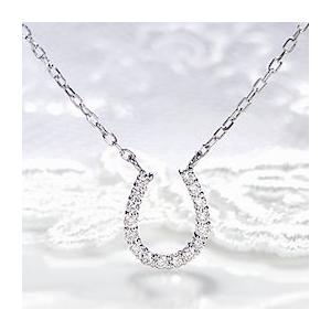 k18 YG WG PG 0.1ct ダイヤモンド ホースシュー ネックレス ペンダント