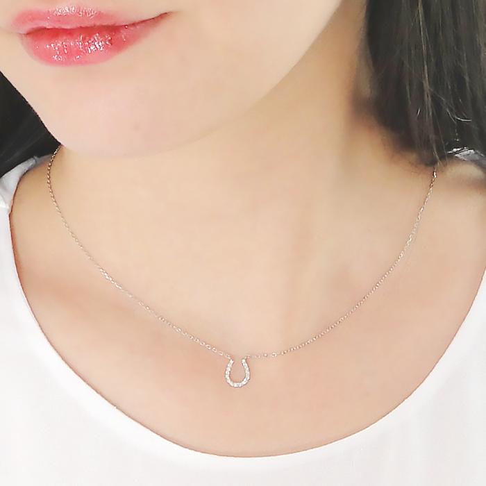 k18 YG WG PG 0.1ct ダイヤモンド ホースシュー ネックレス ペンダント ダイヤ 馬蹄 18k 18金 ゴールド お守り ４月 誕生石 プレゼント 人気 上品 ben0095の画像