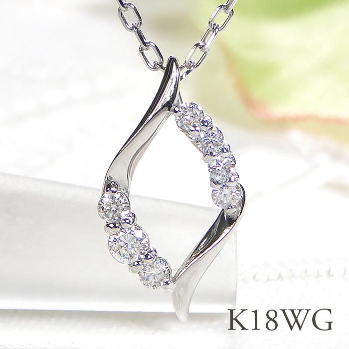 K18YG WG PG 0.1ct ダイヤモンド ネックレス ゴールド ひし形 菱形 菱 