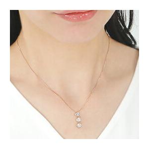 K18PG 1.0ct スリーストーン ダイヤモンド ネックレス ダイヤ K18PG 1.0ct スリーストーン ダイヤモンド ネックレス ダイヤ