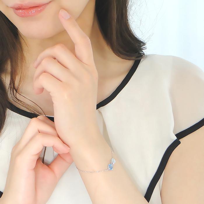 K10WG ブルートパーズ アクアマリン ブレスレット ブレス ホワイト