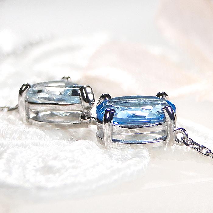K10WG ブルートパーズ アクアマリン ブレスレット ブレス ホワイト