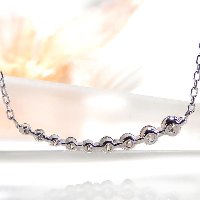 ゴールド ダイヤモンド 0.3カラット ライン ネックレス かわいい 人気 ダイヤ ペンダント 18金 18k ホワイト イエロー ピンク プレゼント 18金 送料無料 ben0120の画像